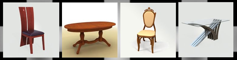 Dining Rooms Chairs & Tables 3D Models
