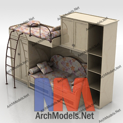 Children Bed 3D Model 00036