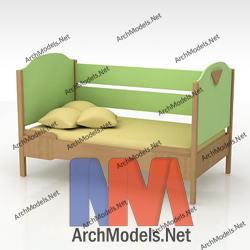 Children Bed 3D Model 00038